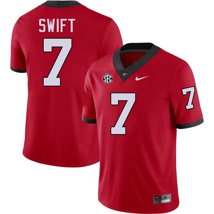 D'Andre Swift Georgia Jersey,University Of Georgia Bulldogs Football Jersey,Uniforms,Gears-Red